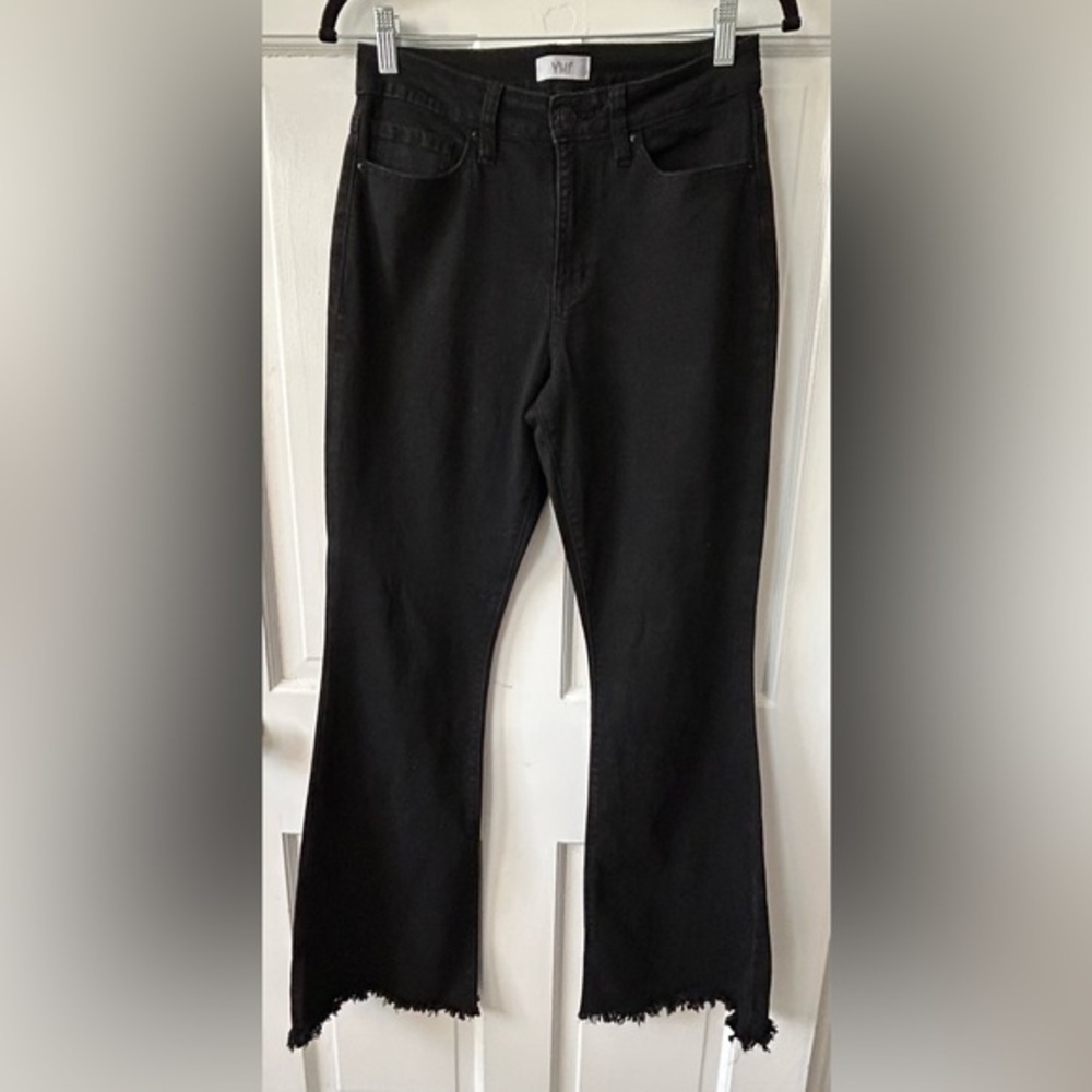 YMI High Rise Wide Leg Flare Black Jeans Women’s Size Medium 5 Pocket
